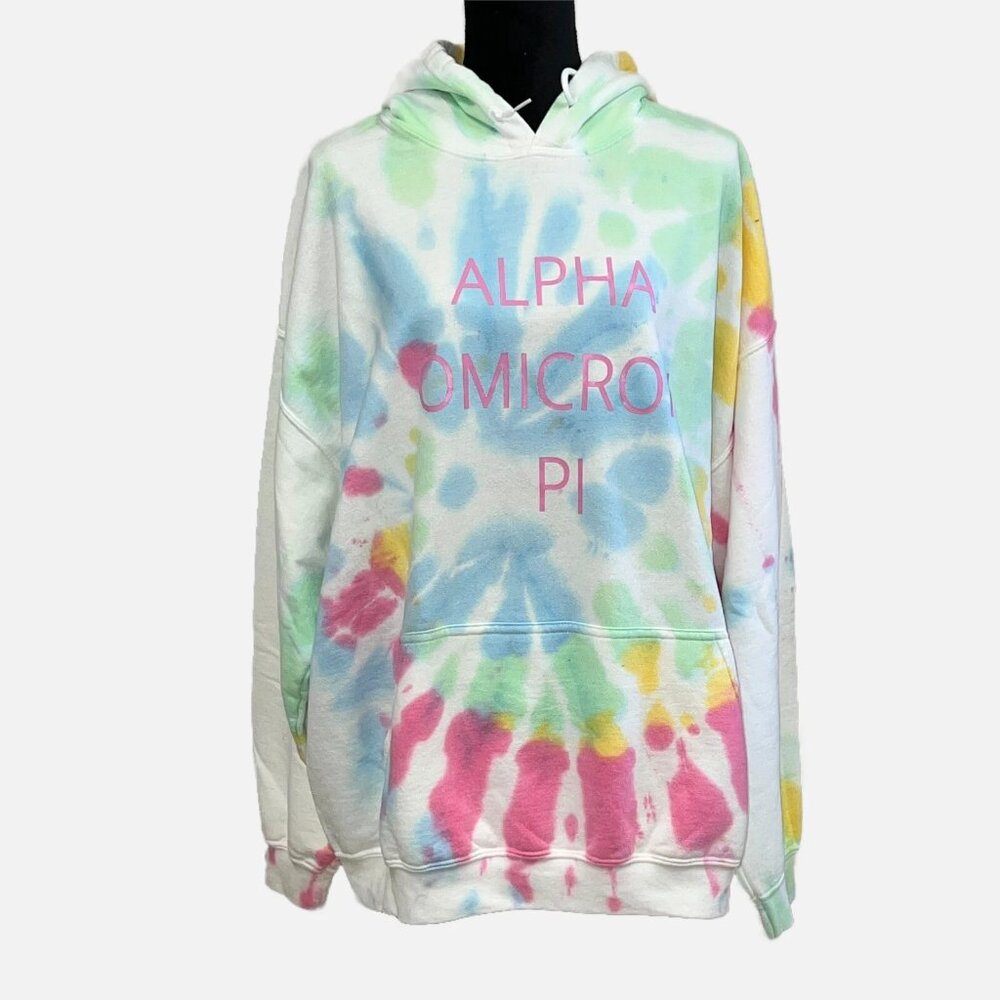 ALPHA OMICRON PI Hoodie Sweatshirt 2XL Tie Dye ΑΟΠ AOII